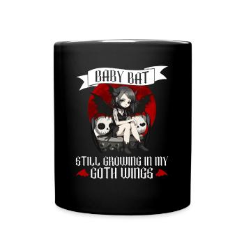 Baby Bat Gothic Goth Grufti Saying - Full Colour Mug - black - Front