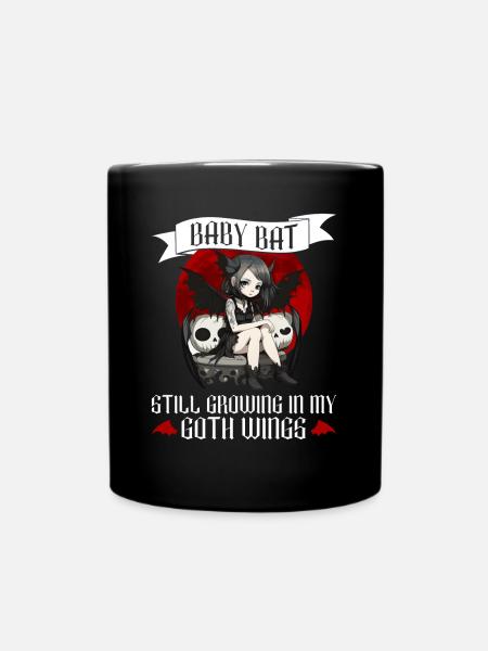 Bébé chauve-souris gothique gothique Grufti dicton - Mug uni - noir