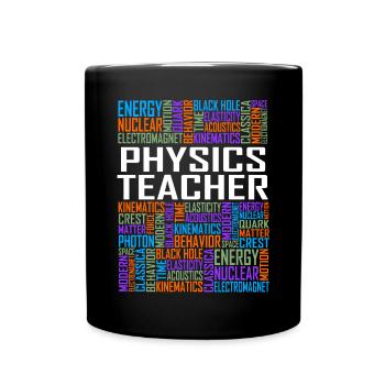 Physics Teacher Words - Full Colour Mug - black - Front