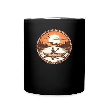 Canoë Canoë Canadien Kayak Pagayage Canot canadien - Mug uni - noir - Devant
