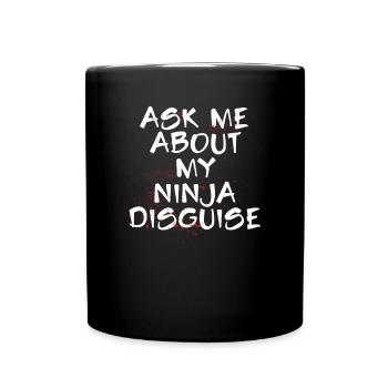 Posez-moi des questions sur mon ninja - Mug uni - noir - Devant