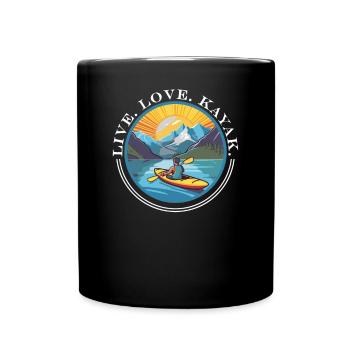 KAYAKS CANOE RAFTING BOAT Kayaking Adults-paddle - Full Colour Mug - black - Front