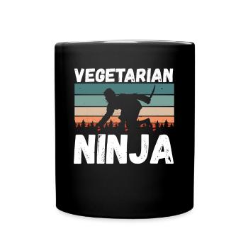 Ninja Végétarien Vintage - Mug uni - noir - Devant