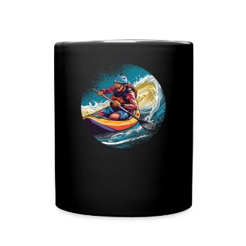 KAYAKS CANOE RAFTING BOAT Kayaking - Full Colour Mug - black - Front