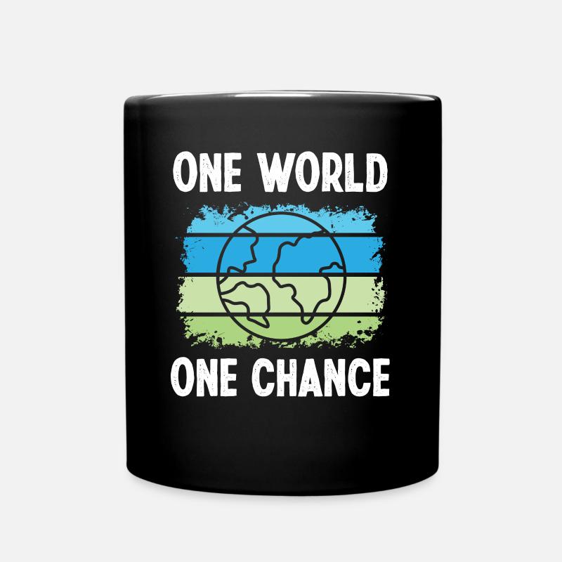 Environmental Activism: One, World, One Chance, Environmental Protection - Full Colour Mug - black