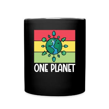 Environmental Activism One Planet Environmental Protection Earth - Full Colour Mug - black - Front