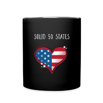 Solid 50 States American Proud USA Confident - Full Colour Mug - black - Front