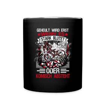 Downhill Mountainbiker Mountainbiken - Tasse einfarbig - Schwarz - Vorne