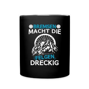 Mountainbike Bremsen macht die Felgen dreckig - Tasse einfarbig - Schwarz - Vorne