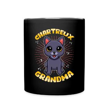 Chartreux Grandma Carthusian Cat Gift - Full Colour Mug - black - Front