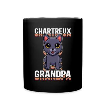Chartreux Grandpa Carthusian Cat Gift - Full Colour Mug - black - Front
