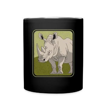 Rhinoceros Rhinoceros | Rhino Gift - Full Colour Mug - black - Front