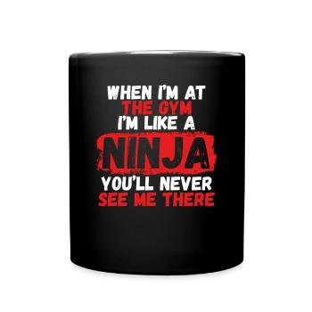 Ninja de gym - Mug uni - noir - Devant
