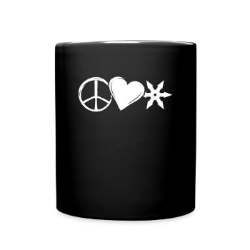 Peace Heart Ninja - Full Colour Mug - black - Front