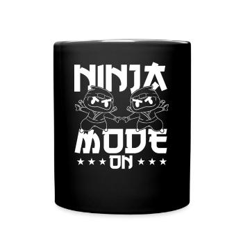 Mode deux ninjas activé - Mug uni - noir - Devant