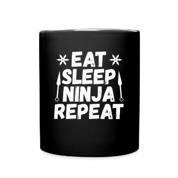Eat Sleep Ninja Repetition - Full Colour Mug - black - Front