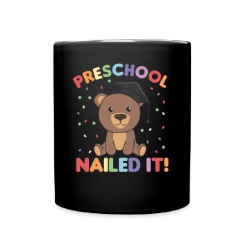 Kids Preschool nailed it Bär Graduation - Tasse einfarbig - Schwarz - Vorne