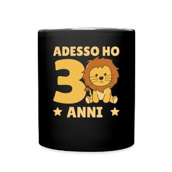 Kinder 3. Geburtstag Löwe 3 Jahre Alt - Tasse einfarbig - Schwarz - Vorne