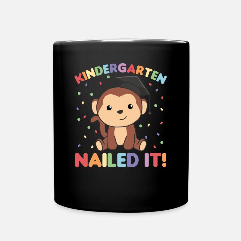 Enfants de la maternelle cloué Diplôme de singe - Mug uni - noir