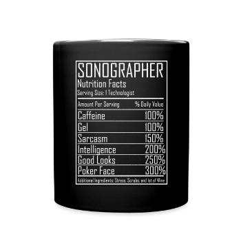 Ultrasound Tech Échographiste Radiologie Nutrition - Mug uni - noir - Devant