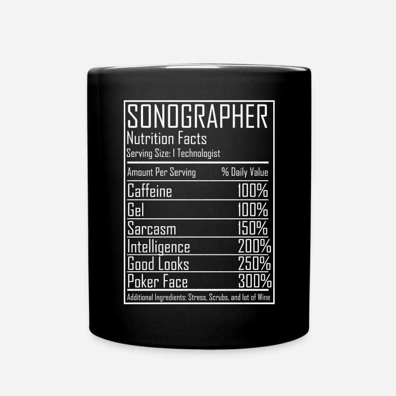 Ultrasound Tech Sonographer Radiology Nutrition - Tasse einfarbig - Schwarz