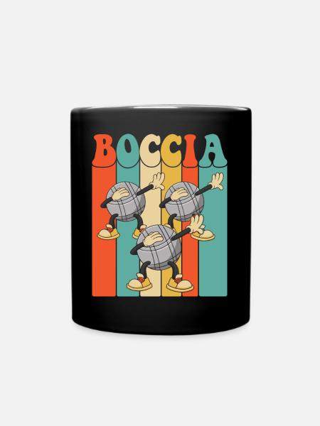 Joueur de boccia tamponnant la balle de boccia avec le boccia - Mug uni - noir