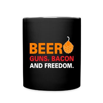 Bier Bier trinken Beer Design Geschenk - Tasse einfarbig - Schwarz - Vorne