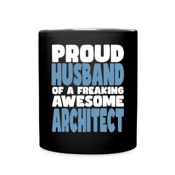 Fière épouse d’un sacré bon architecte - Mug uni - noir - Devant