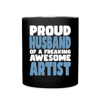 Fière épouse d’un sacré bon artiste - Mug uni - noir - Devant