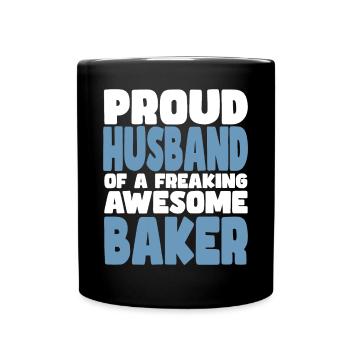 Proud wife of a damn good baker - Full Colour Mug - black - Front