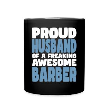 Fière épouse d’un sacré bon coiffeur - Mug uni - noir - Devant