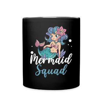 Meerjungfrau Squad Mythos Folklore Unterwasser Aquatisch - Tasse einfarbig - Schwarz - Vorne