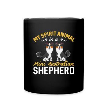 Miniature Australian Shepherd - Full Colour Mug - black - Front