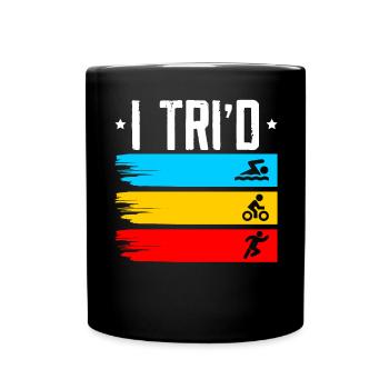 Triathlon Athlet Triathlet Schwimmen Radfahren Laufen - Tasse einfarbig - Schwarz - Vorne
