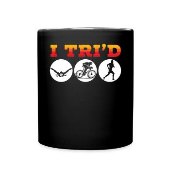 Triathlon Athlet Triathlet Schwimmen Radfahren Laufen - Tasse einfarbig - Schwarz - Vorne