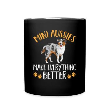 Miniature Australian Shepherd - Full Colour Mug - black - Front