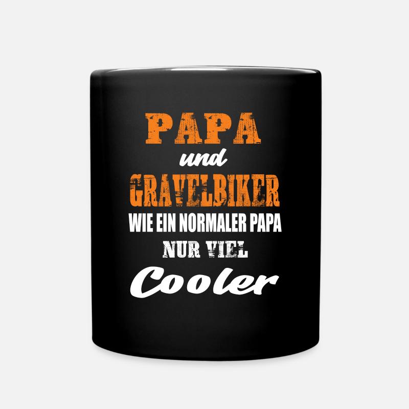 Papa und Gravelbiker - Tasse einfarbig - Schwarz