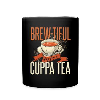 Tea Quote Funny Pun Tea Drinker - Full Colour Mug - black - Front