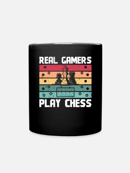Real Gamer play chess - Tasse einfarbig - Schwarz
