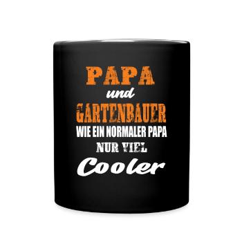 Papa und Gartenbauer - Tasse einfarbig - Schwarz - Vorne