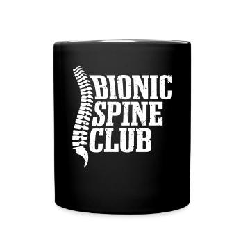Binoic Spine Club | Wirbelsäulenversteifung | Rückenchirurgie - Tasse einfarbig - Schwarz - Vorne