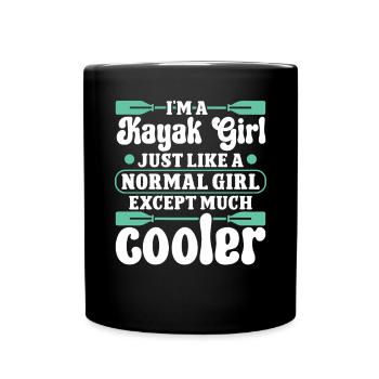 Je suis une fille avec kayak juste une fille normale - Mug uni - noir - Devant