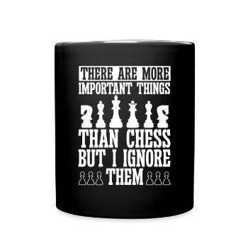 Des choses plus importantes que les échecs je les ignore - Mug uni - noir - Devant