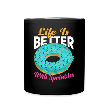 Life Is Better With Sprinkles 16 - Tasse einfarbig - Schwarz - Vorne