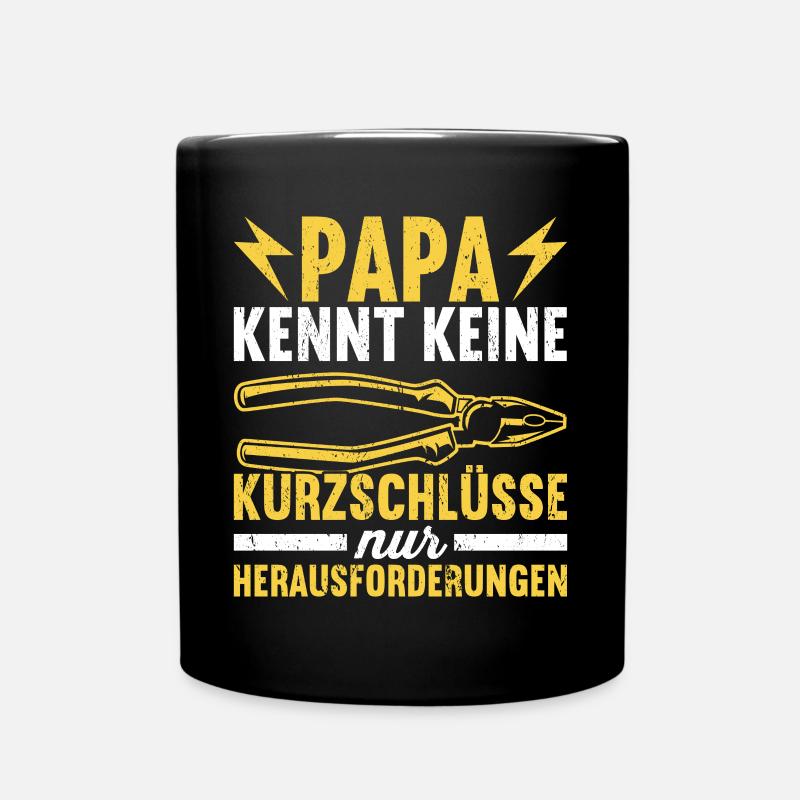 Elektriker Elektroinstallateur Papa Vatertag - Tasse einfarbig - Schwarz