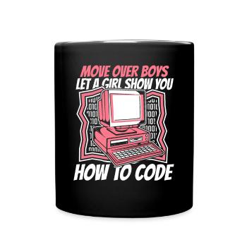 Laissez une fille vous montrer comment coder un développeur - Mug uni - noir - Devant