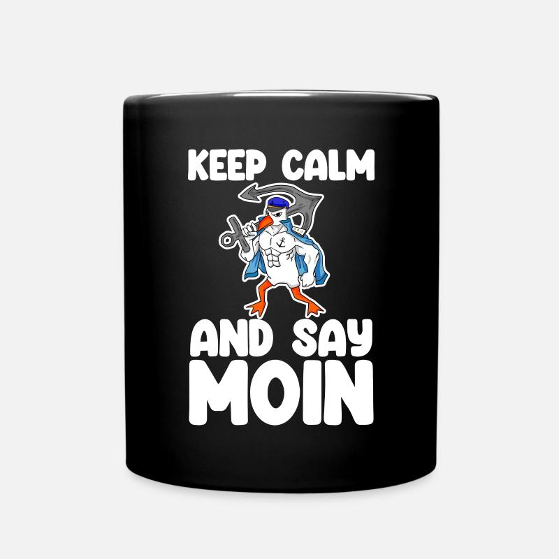 Nordsee Moin Plattdeutsch - Tasse einfarbig - Schwarz