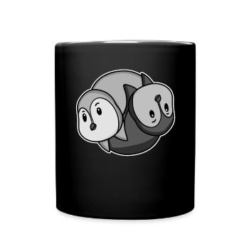 Penguin Yin Yang Symbol - Full Colour Mug - black - Front