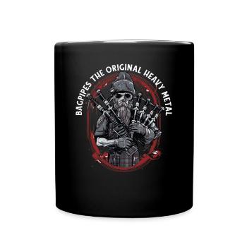 Bagpipers of Scottish bagpipe sounds - Full Colour Mug - black - Front