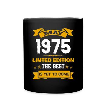 Mai 1975 Geburtstagsgeschenk - Tasse einfarbig - Schwarz - Vorne